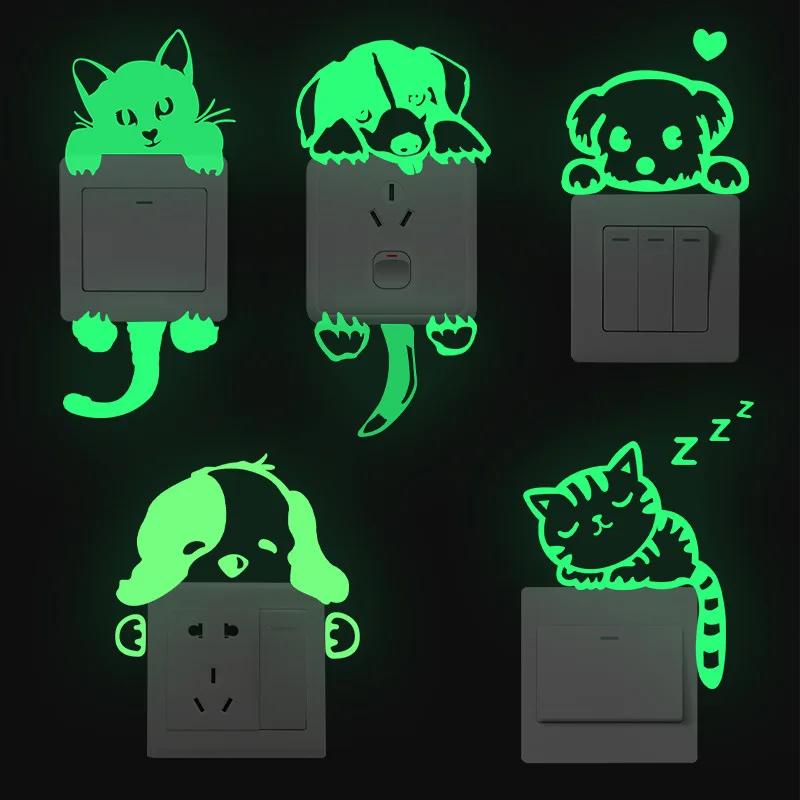 Hot Kids Luminous PVC Switch Sticker Cartoon Glowing In The 
