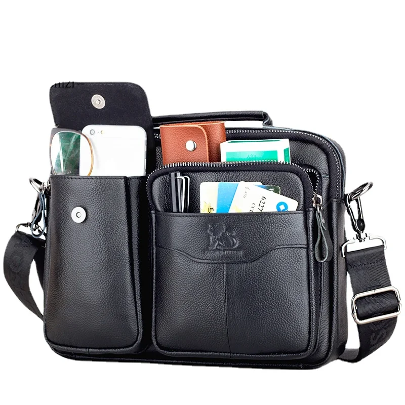 Men's Bag Men Genuine Leather Handbags Briefcase Men's Shoulder Bag Genuine Leather Messenger Bag Casual Business Travel Bags