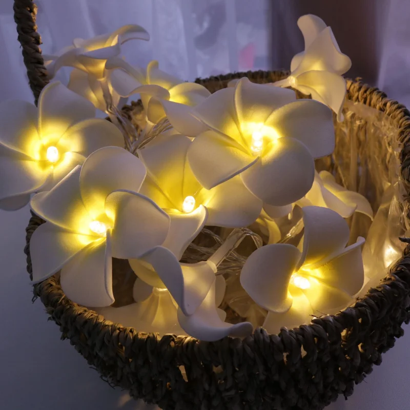 3m 6m 10m Christmas Light LED Frangipani Warm Light String Fairy Light Xmas DIY Garland Wedding Decoration Bedroom Decor