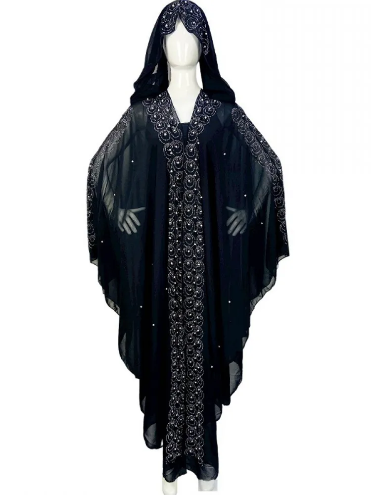 

2022 Dashiki African Dresses For Women Party Clothing Hot Drilling Long Sleeve Maxi Dress Robe Africaine Femme Africa Clothes
