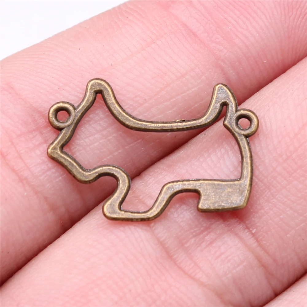 

30 Pieces Puppy Scottie Connector 22x15mm Antique Bronze Pendant Antique Jewellery Making DIY Handmade Craft Bronze