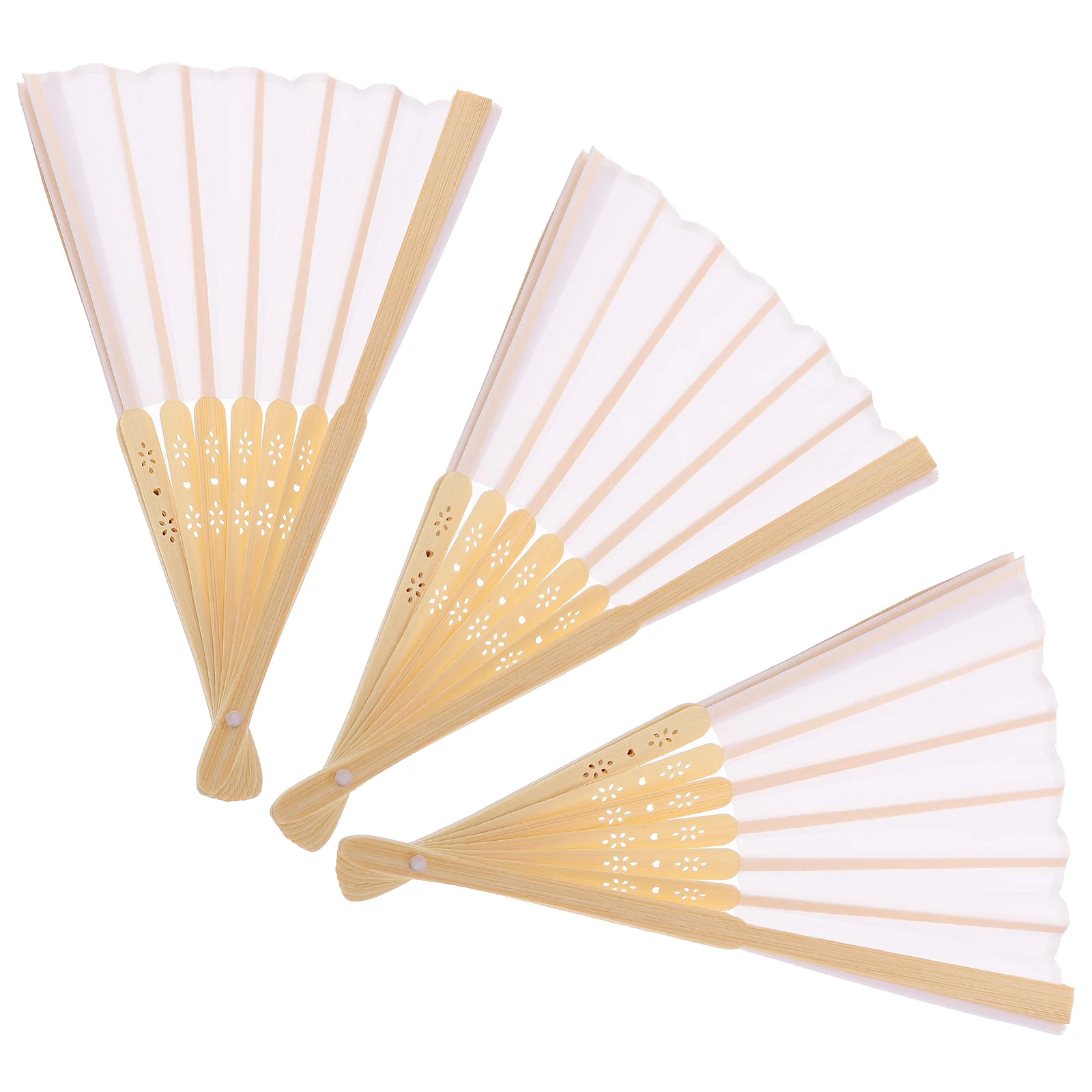 

3pcs Bamboo Folding Fan Blank Bamboo Hand Fan DIY Bamboo Hand Fans for Decor