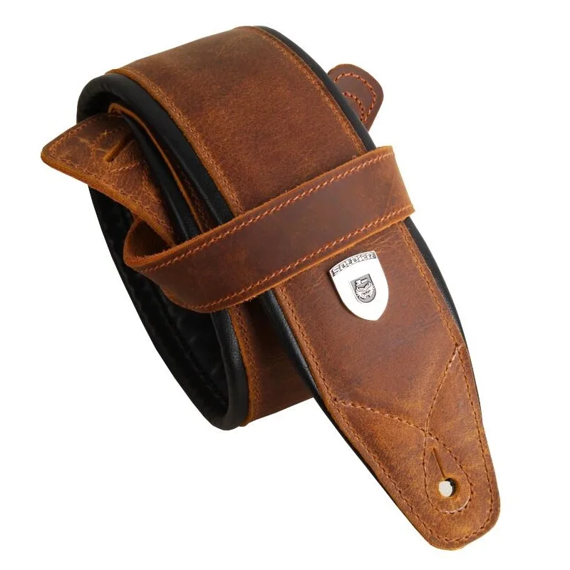 

Crazy Horse Кожаный гитарный ремешок Противоскользящий PU Кожаная воздушная подушка Дизайн Электрогитара Ремешок Top Grain Кожаный электрический бас ремешок 3.14inch 8cm Широкие струнные инструменты аксессуары ремешок