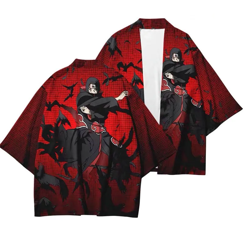 Новейший кардиган удзумаки из аниме кимоно рубашка с красными облаками японское