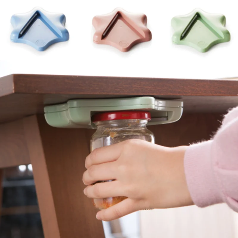 

Creative Multi-function Jar Opener Under Cabinet Professional Lid Cans Quick Opener Fit Any Sizes Simple Useful Kitchen Gadget