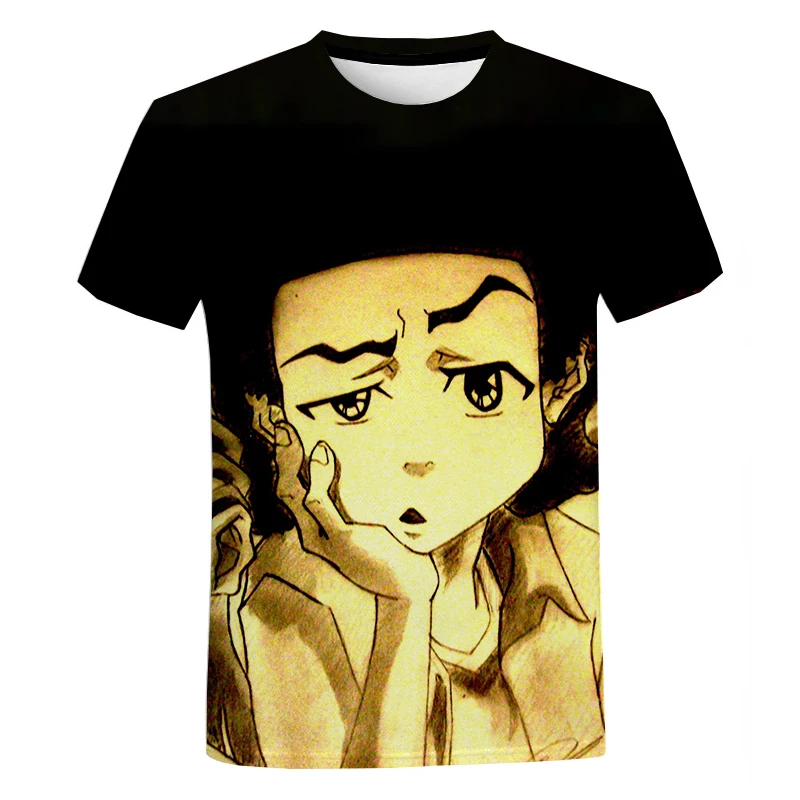 

Мужская футболка унисекс с 3D принтом аниме The Boondocks 2022, модные повседневные футболки большого размера, футболки