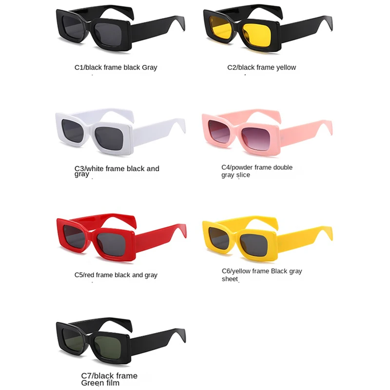 Солнцезащитные очки квадратной формы Y2K для мужчин и женщин модные брендовые