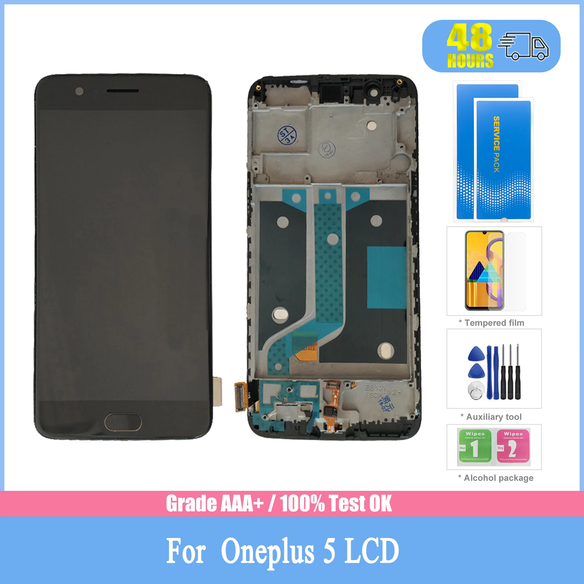 

100% протестированный дисплей Oneplus 5, ЖК-экран, сенсорная панель, полная сборка, Oneplus 5 A5000 пять, ЖК-дисплей с дигитайзером + рамка
