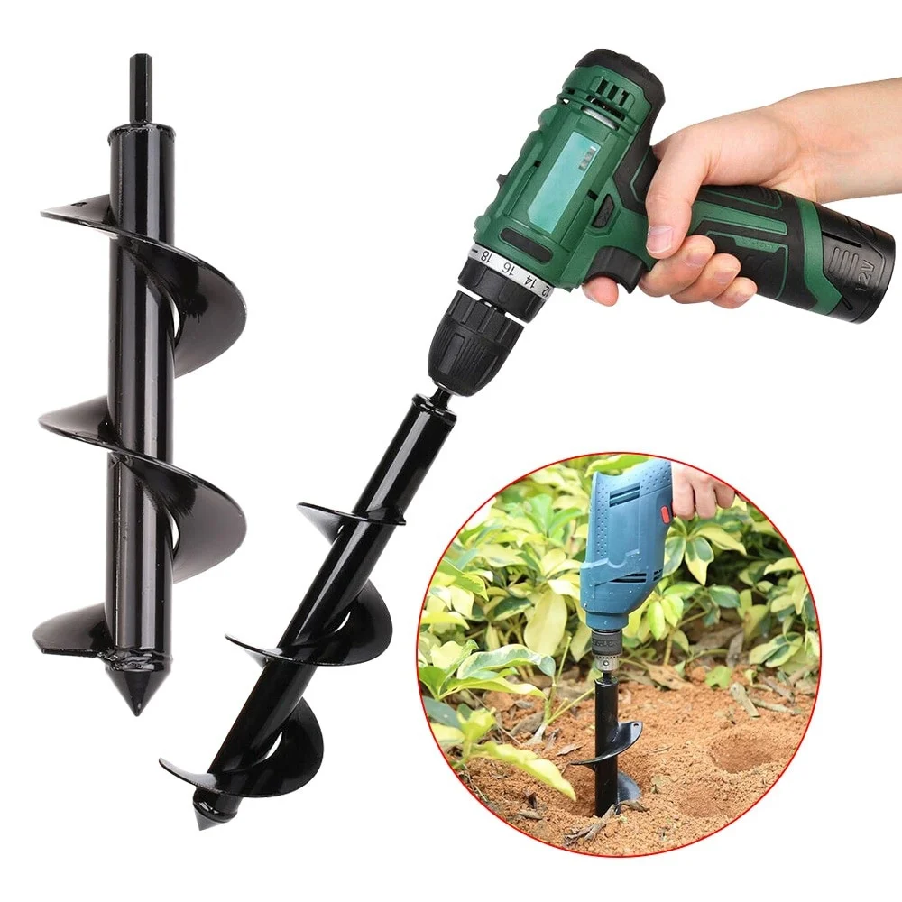 

4x22cm Garden Auger Spiral Drill Bit Flower Planter Digging Multiple Sizes Depths Used for Electric Drill Modified Ground Drill