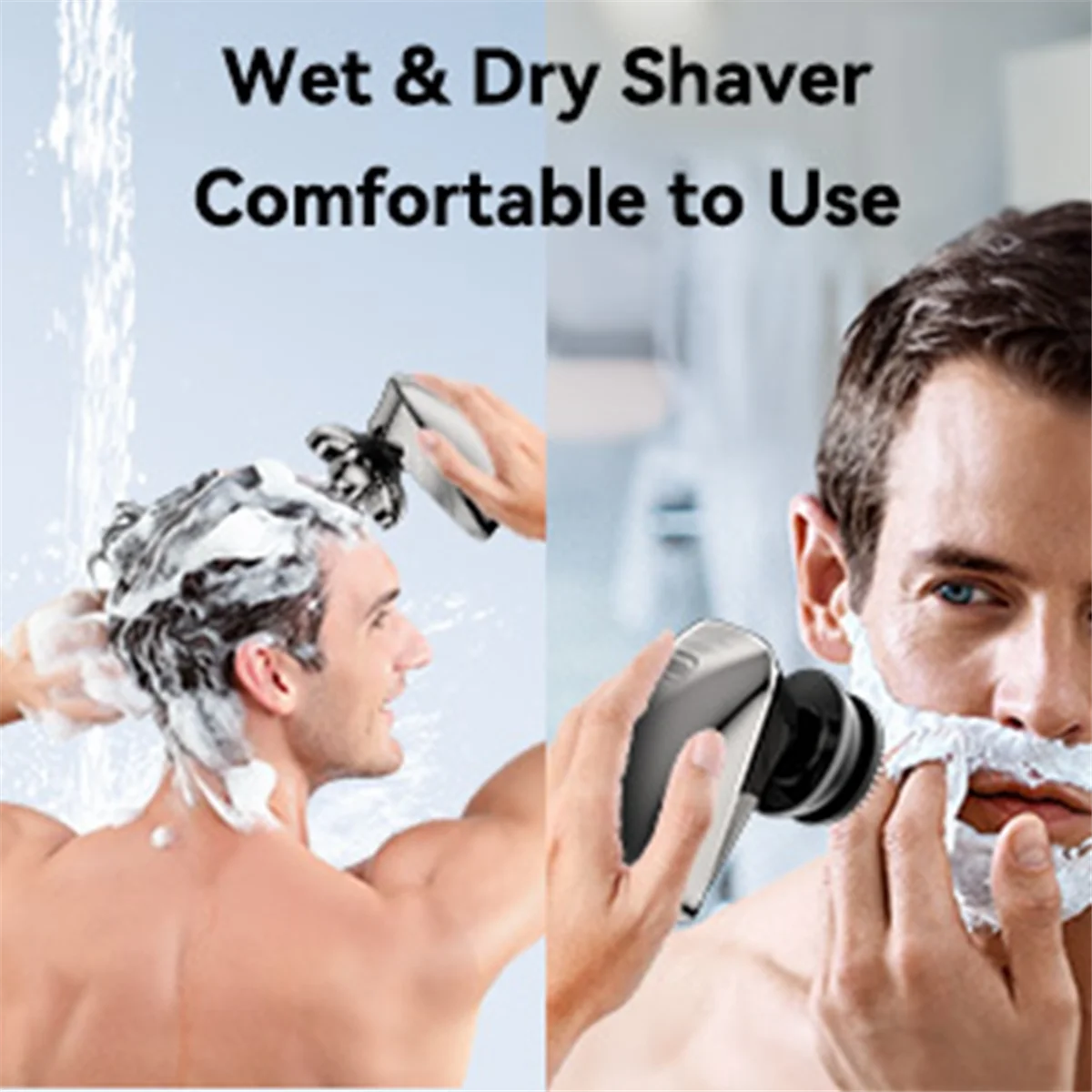 Вращающаяся головная Бритва для лысающих мужчин 7D водонепроницаемая IPX7 набор