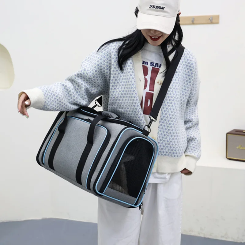 Cat Bag Dog Bag Portable Expansion Pet Bag Large Capacity Crossbody Dog Backpack Teddy Dog Bag Cat Supplies