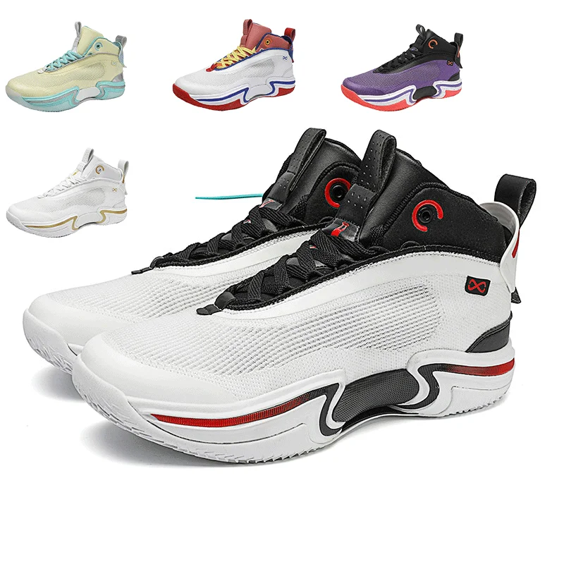 

Мужские баскетбольные туфли, модные высокие кроссовки контрастных цветов, износостойкие, Нескользящие, на шнуровке