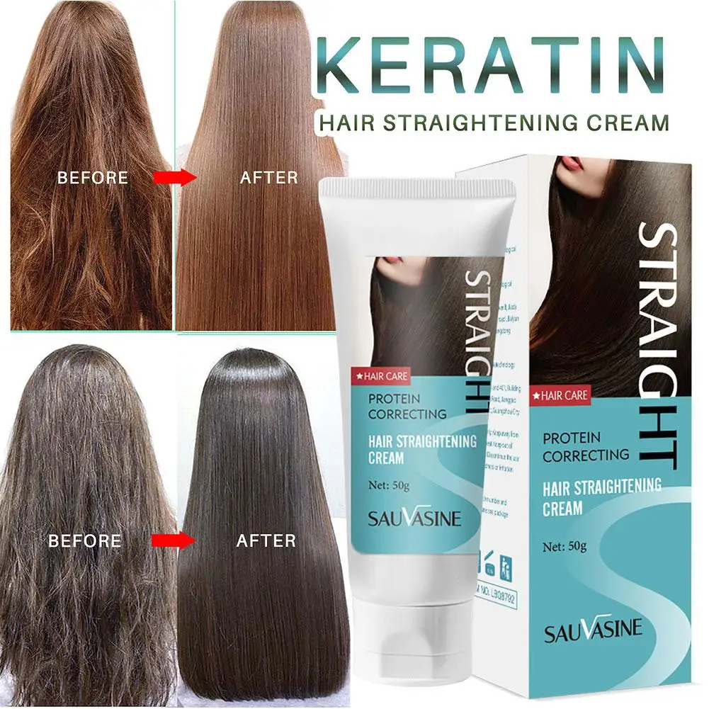 50g Hair Straightening Cream Keratin Smoothing Anti-Frizz Damaged Care Hair Instant Replenish Repair Lasting Pro Mask Essen R5Z9