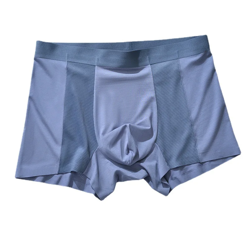 3 Pack Men's Four Seasons Boxer Shorts Modal Antibacterial Underwear, Men's Breathable Mesh Ice Silk Seamless High Quality Under