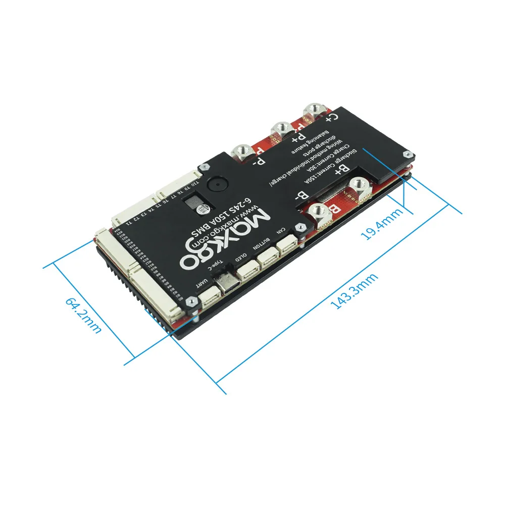 MAXKGO 6S-24S 150A Bluetooth Smart BMS CANBUS 10NTC Защитная плата литиевой батареи совместимая с VESC UART