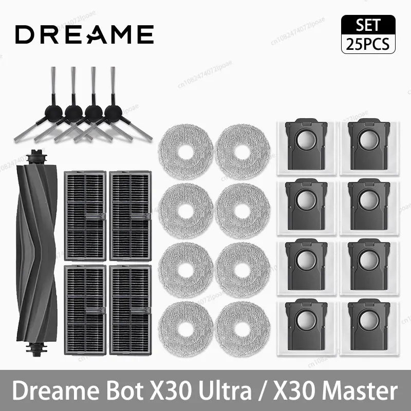 

Dreame X30 Ultra / X30 Запасные аксессуары для главного пылесоса Основная боковая щетка HEPA-фильтр Швабра Мешок для пыли Запасные части