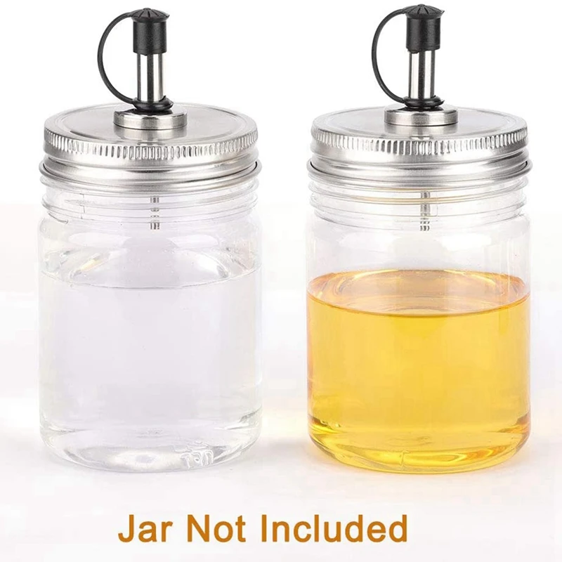 

60 Minute Counting Teapot Shaped Kitchen Cooking Alarm Clock Timer With 6PC Stainless Steel 70Mm Regular Mouth Mason Jar