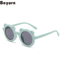 boyarn round frame bear childrens sunglasses cute candy color childrens photo glasses fashion baby sunglasses manufacturer