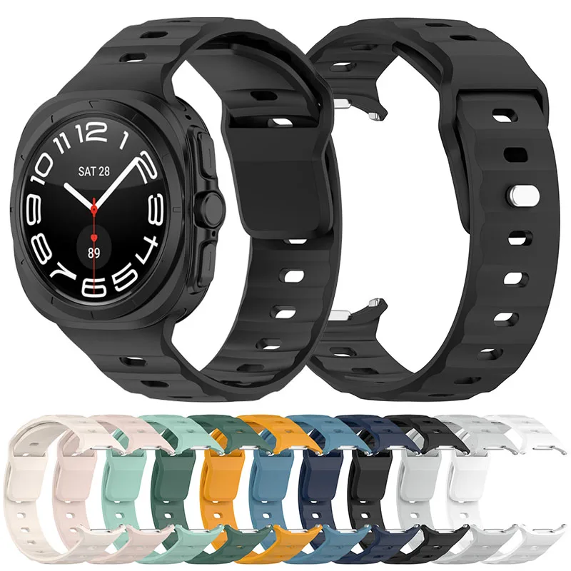 Ремешок силиконовый для Samsung Galaxy Watch 7 Ultra 47 мм сменный спортивный браслет наручных