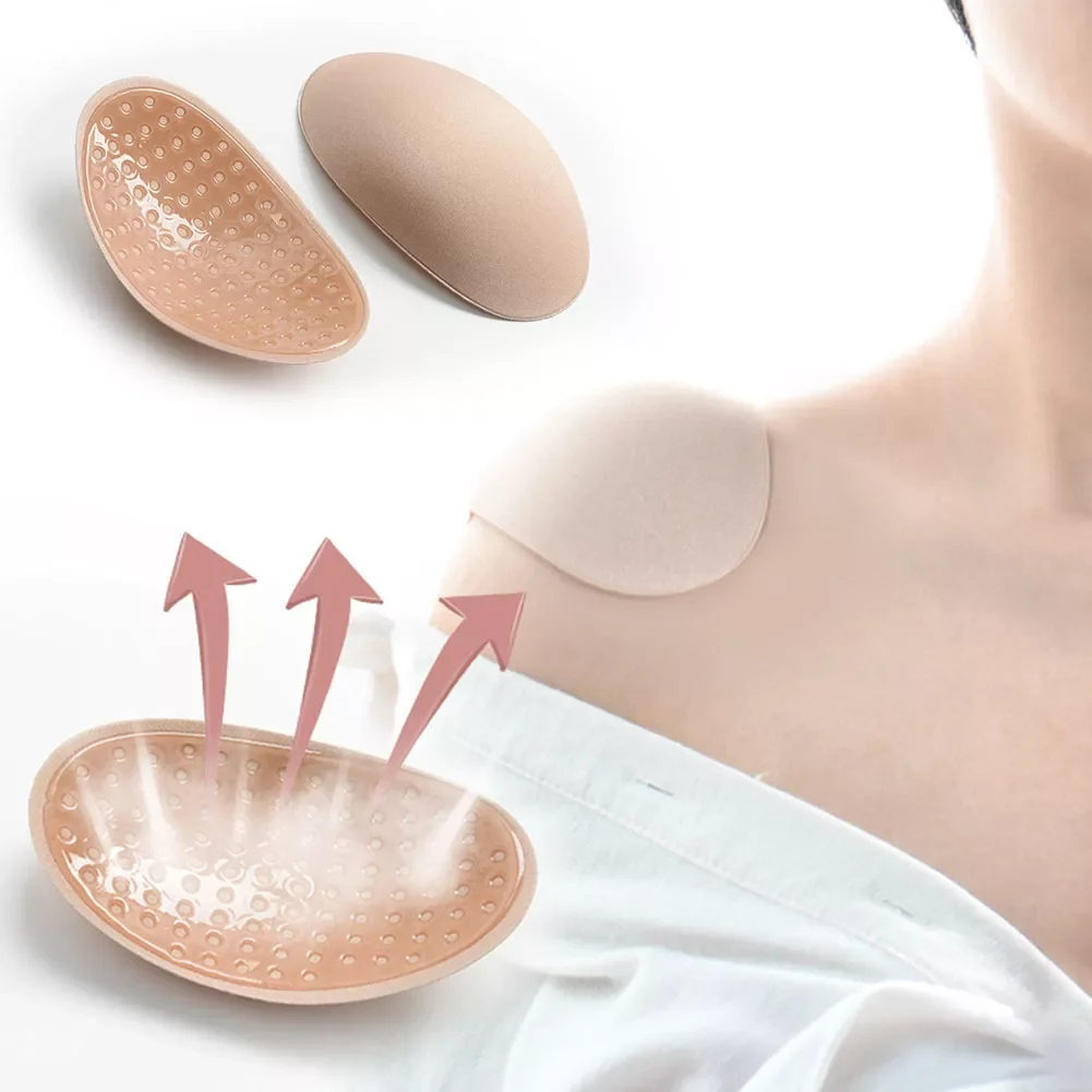 

Reusable Self-Adhesive Non-slip Shoulder Enhancer Clothes Soft Sponge/Silicone Padded Shoulder Push-up Cushions Sewing Accessori