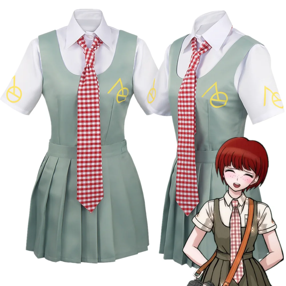 

Костюм для косплея из аниме «Игра данганронпа», женское платье койзуми Махиру, униформа JK для Хэллоуина, Карнавальная рубашка, жилет, юбка, г...