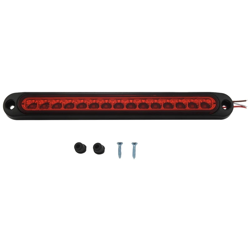 

10 Inch Sealed Truck& RV Trailer Light Bar 15 Led Third Brake Lights Strip Red