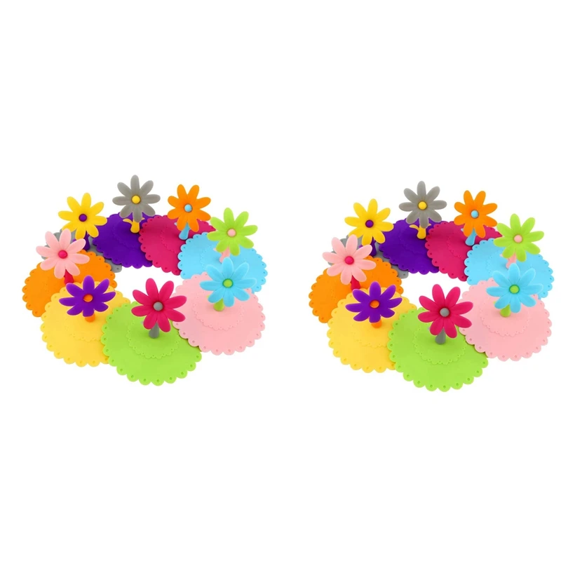 

16Pcs Silicon Cup Covers Anti-Dust Glass Covers For Drinks Coffee Tea Cup Lid Reusable Mug Covers Airtight Seal Lid Caps