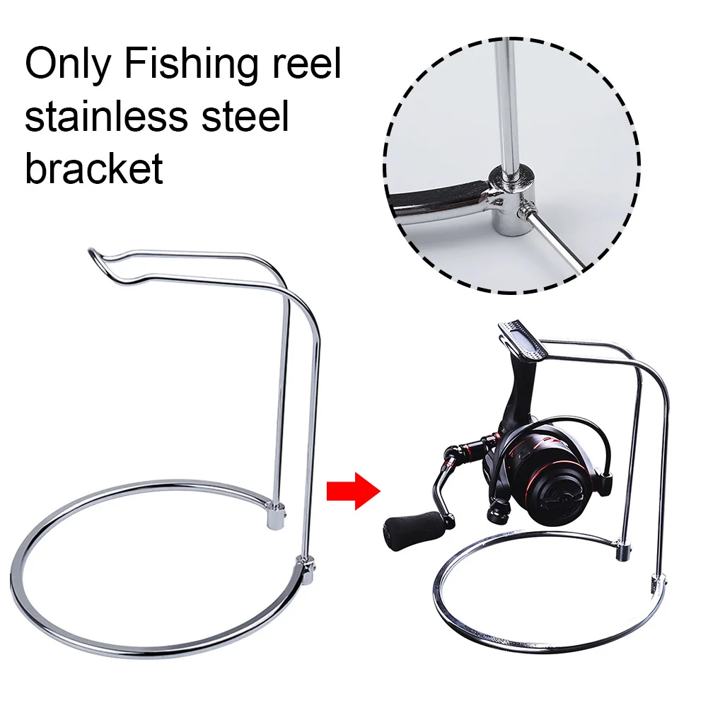 

Stainless Steel Easy Apply Storage Durable Portable Stand Spinning Reel Rack Detachable Silver Lightweight Fishing Gear Holder