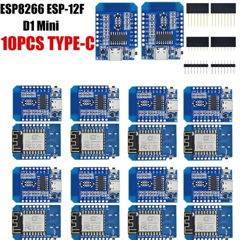 1-10 шт. WeMos D1 Mini TYPE-C/Micro USB ESP8266 ESP-12F CH340G V2 модуль WiFi D1 мини-плата разработки 3,3 В с контактами для Arduino