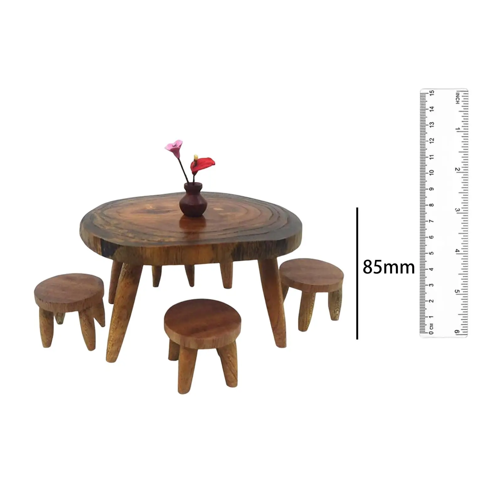 

Dollhouse Desk Chair Set Scene Ornament Bath Set Toy for Bedroom Craft Decor