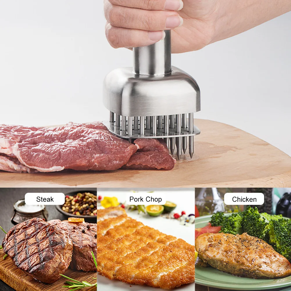 

BBQ Meat Tenderizer Household Stainless Steel Chicken Chop Meat Tenderizing Needle Tenderize 24 Needle Blades Kitchen Tools