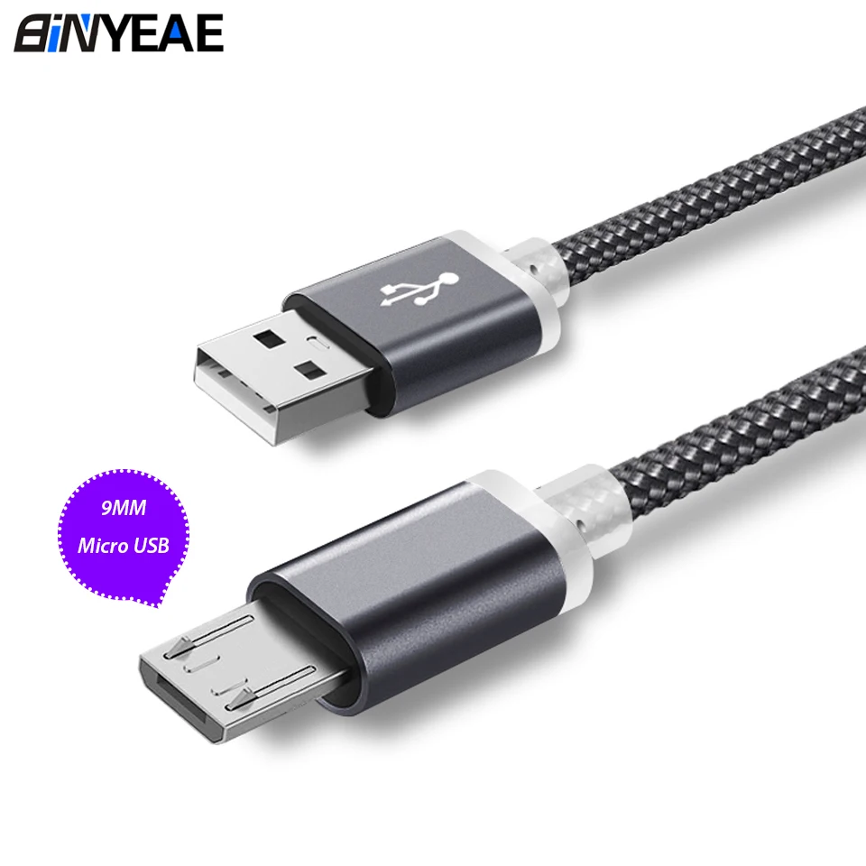 Кабель для зарядки Micro-USB/USB Type-A 2.4A 0.25-3 метра в нейлоновой оплетке 4 цвета |