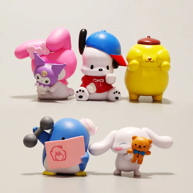 

Cinnamoroll My Melody Doll Decoration Kawaii Sanrio Anime Cute Pachacco Pom Pom Purin Cartoon Desktop Ornament Toy for Girls