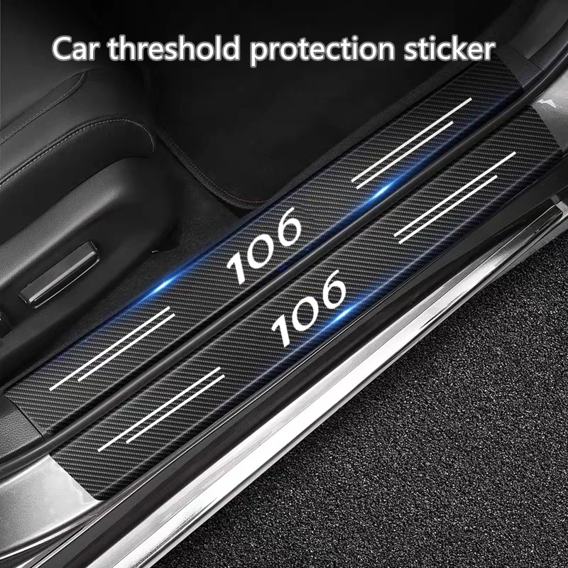 

Carbon Fiber Car Sticker DIY Paste Strip Auto Door Trunk Protective Strip Anti Scratch Waterproof Decal For Peugeot 106 107 108