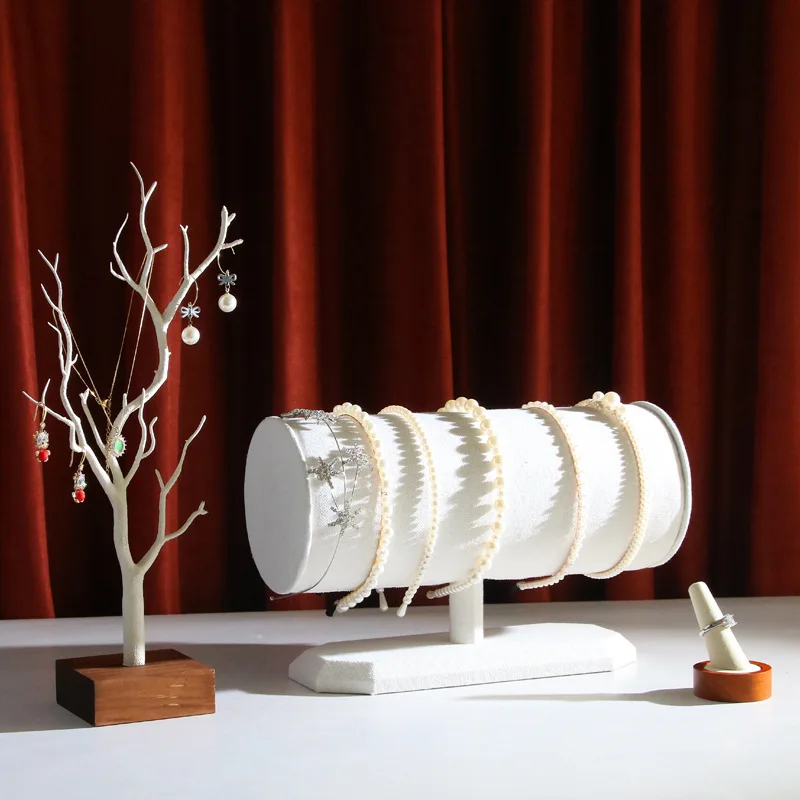 

Белая Льняная оправа для воротника, Пряжка для головы, кольцо, оправа, пластиковые ювелирные изделия, дерево, креативные ювелирные изделия, ...