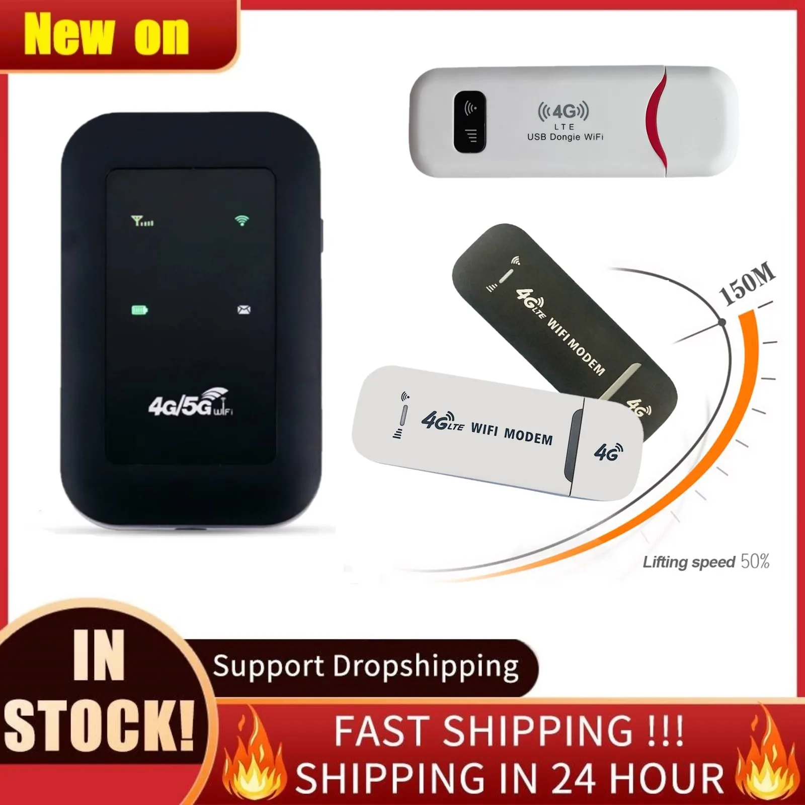 

4G LTE Router WiFi Repeater Signal Amplifier Network Expander Adaptor 150Mbps 3G/4G SIM Card Slot Extender Modem Dongle Router