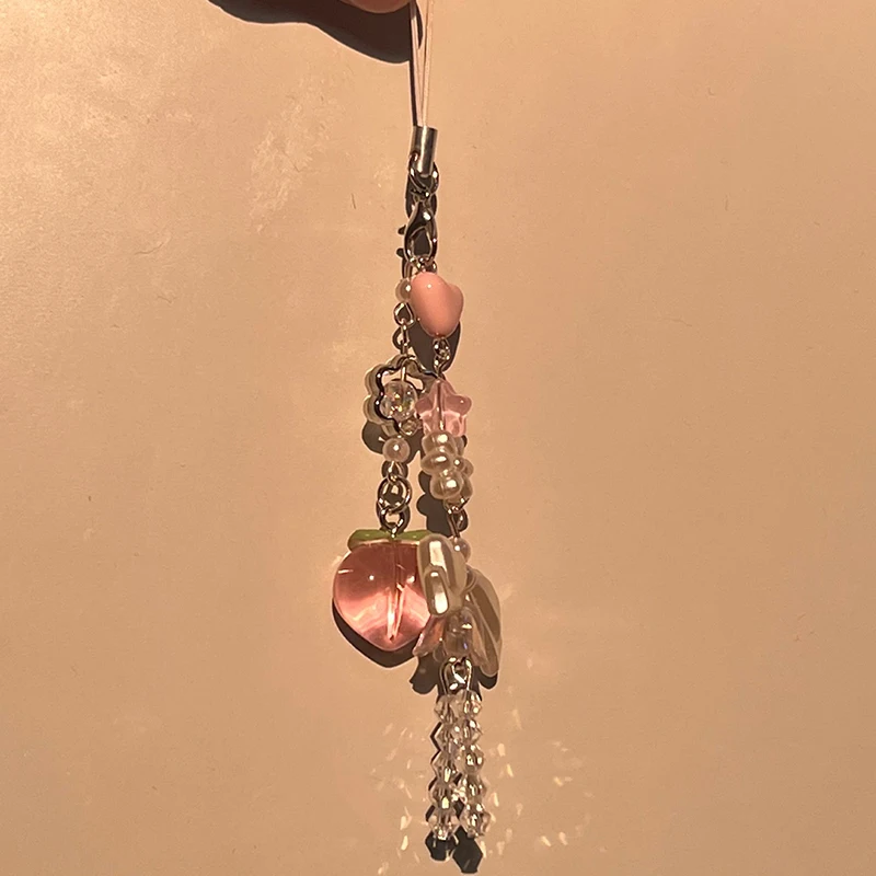 Милый сладкий персиковый подвеска-подвеска из бисера для телефона CCD камера