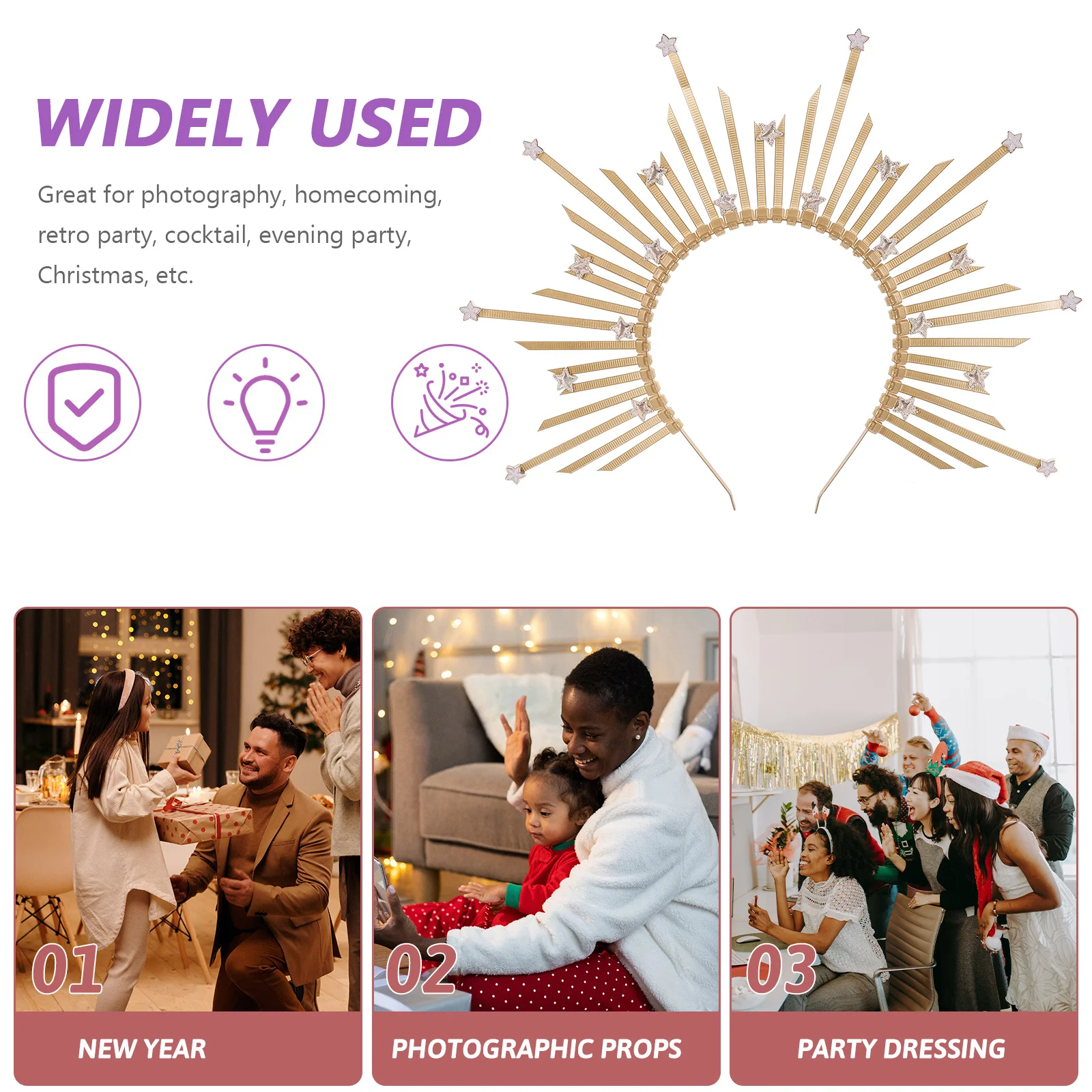 Золотая повязка на голову в стиле ретро аксессуары для волос Богиня Солнца