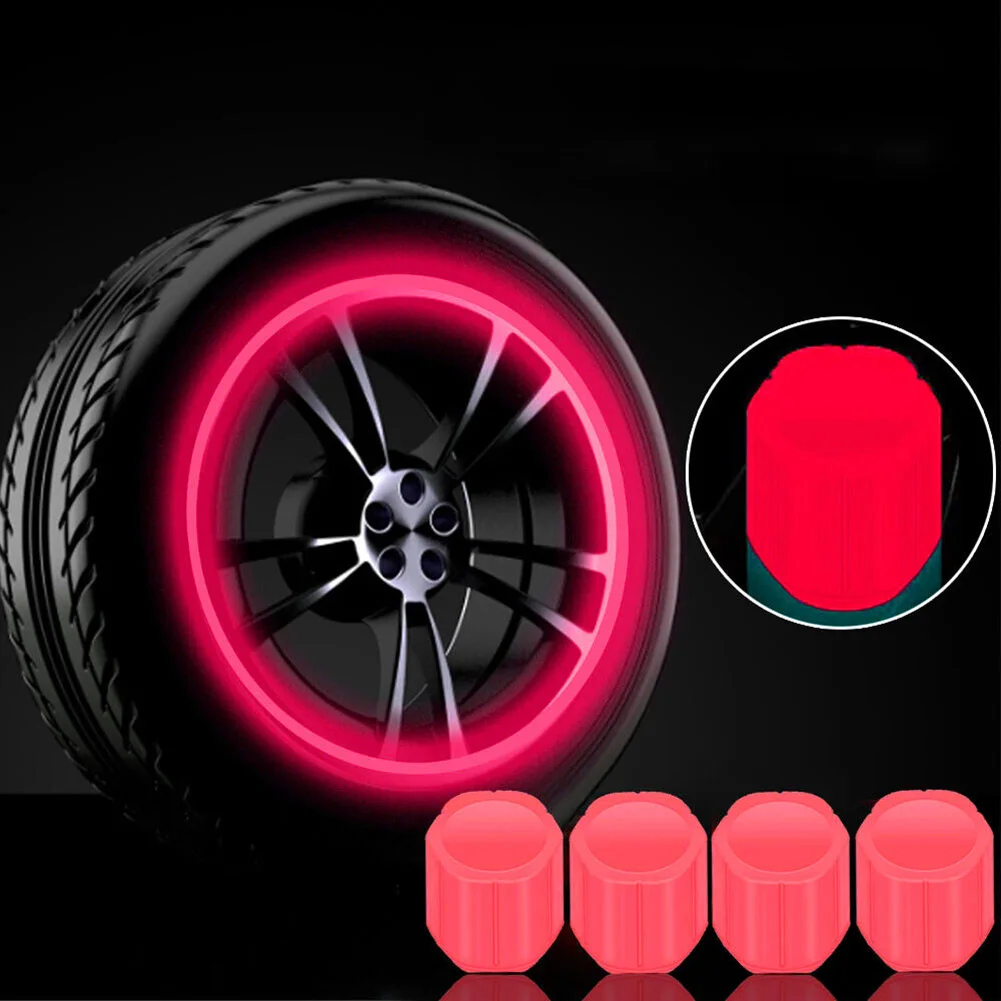 

Tire Valve Stem Cover Luminous Valve Caps Fluorescent Night Glowing Car Motorcycle Bicycle Wheel Styling Tyre Hub Cap Decor