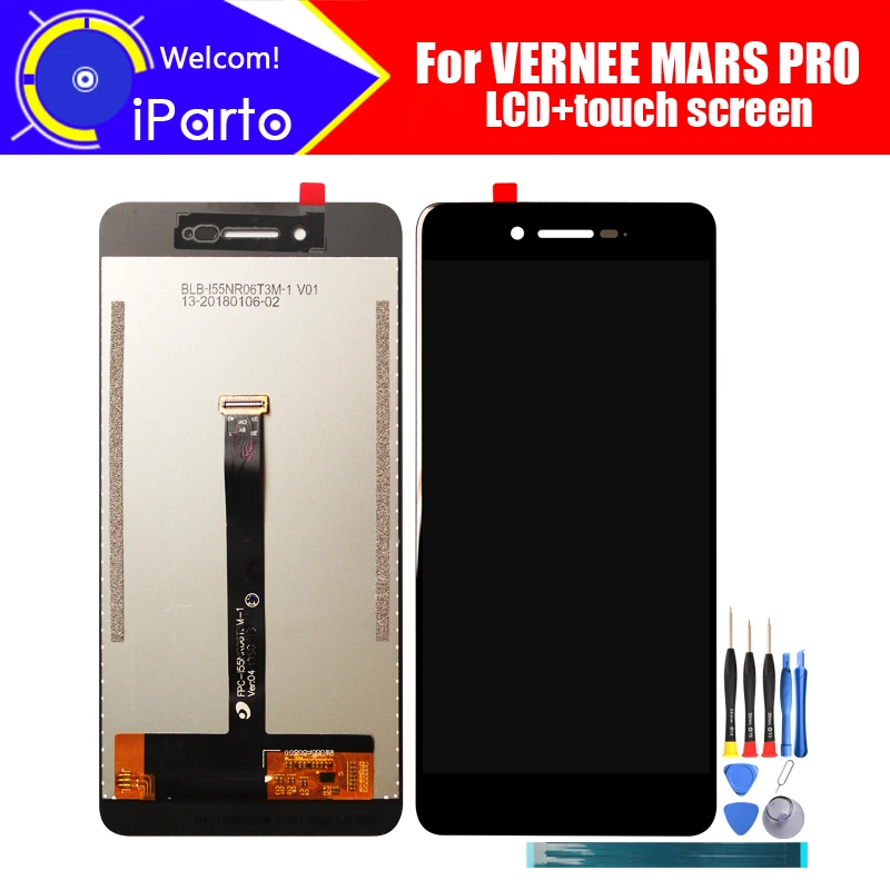 Vernee Mars PRO LCD Display+Touch Screen Digitizer 100% Original Tested LCD Screen Glass Panel  For Mars PRO+tools+ Adhesive