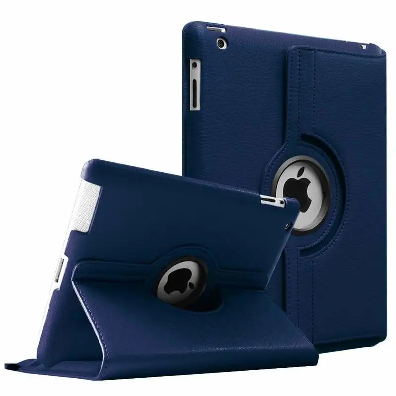 

360 Degrees Rotating Flip PU Leather Case Cover for iPad 2 3 4 Smart Tablet Auto Sleep/Wake Stand Holder Cases A1395 A1460 A1430