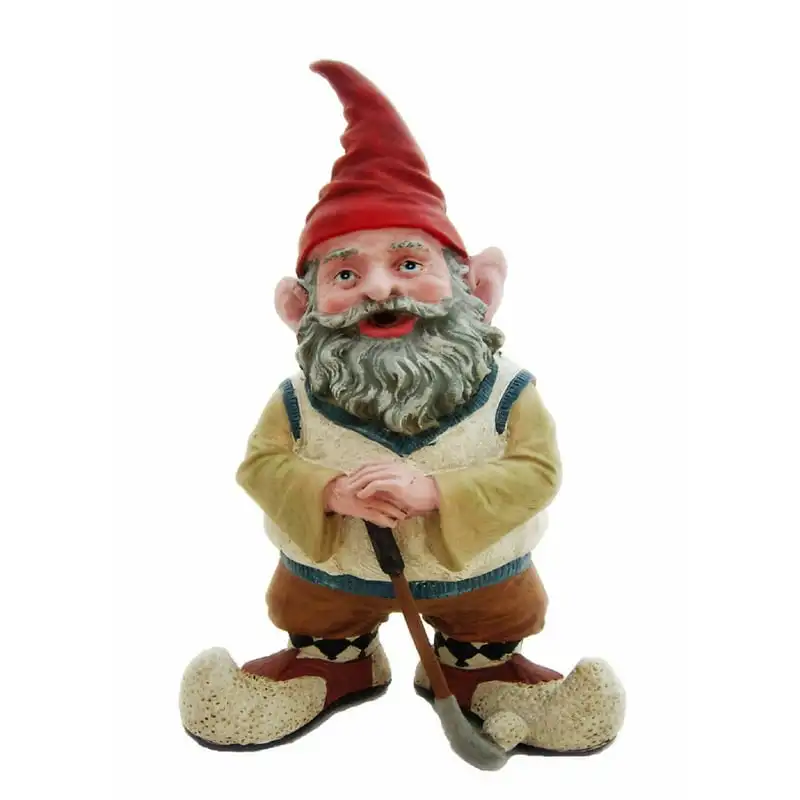 

the Golfer Holding & Golf Garden Gnome Large Outdoor Statue 14"H