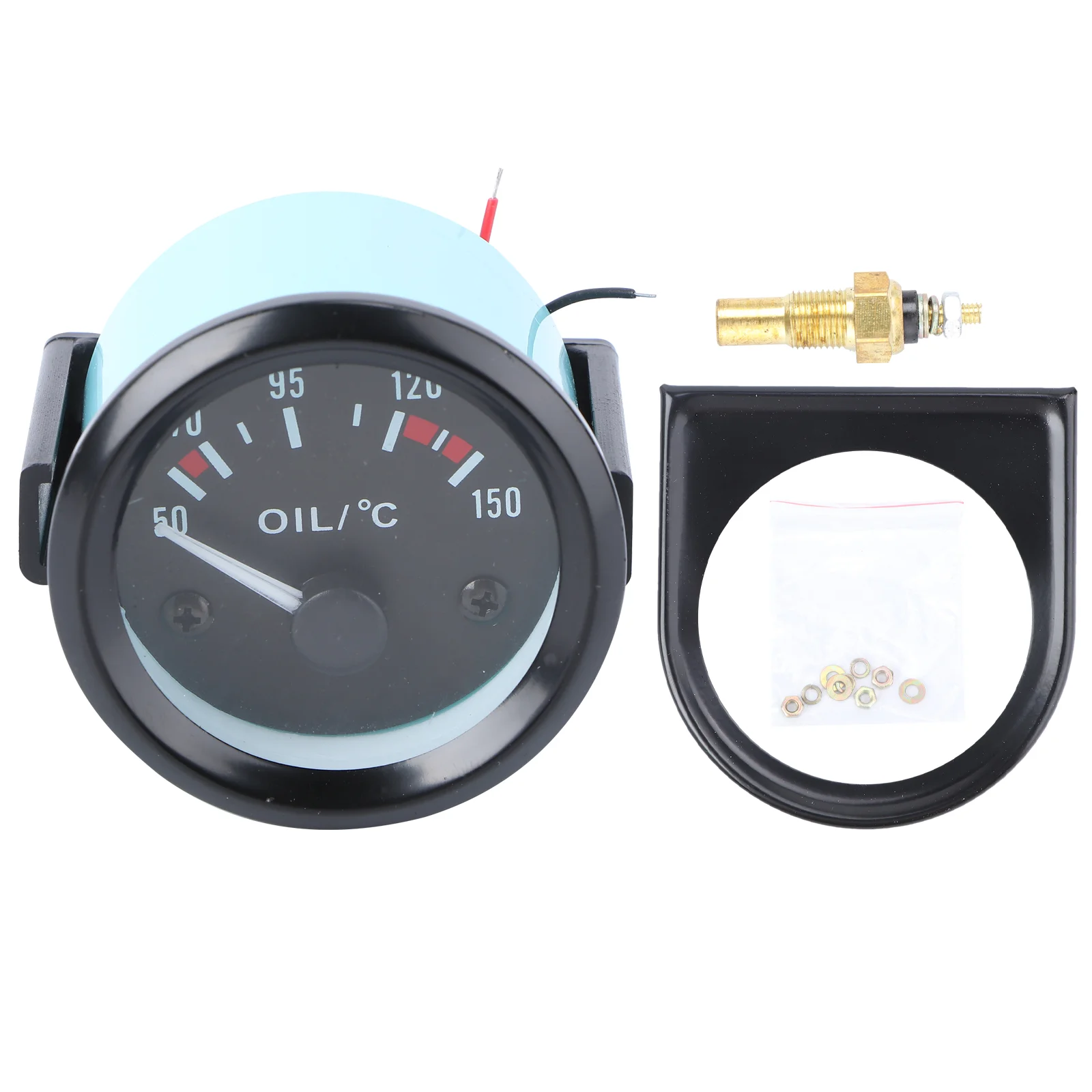 

52 MM Gauge Bracket Earth Tones Celsius Temperature Table LED Light Oil-temperature Gauze Stainless Steel
