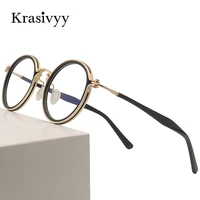 krasivyy vintage titanium eyeglasses frame men round myopia prescription glasses women retro italy luxury brand optical eyewear