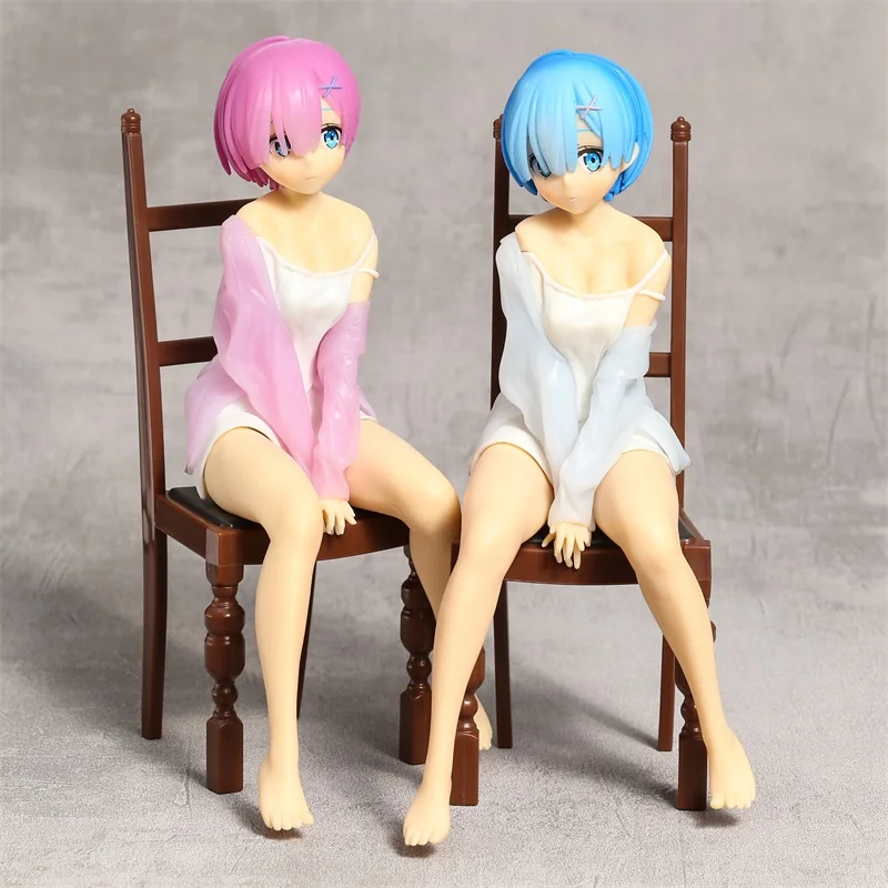 

Re Zero Starting Life in Another World Rem Ram Relax Time PVC Figure Model Toy Collection Doll