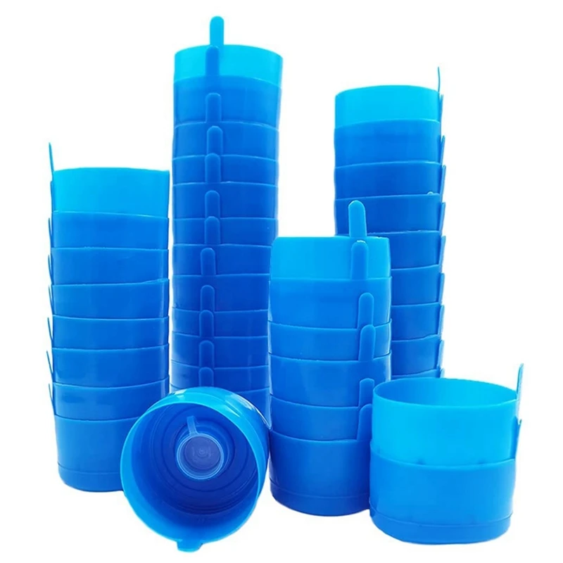 

50 Pcs 3&5 Gallon Water Jug Cap,Anti Splash Water Bottle Caps,Reusable 55Mm Non Spill Caps With Water Bottle Handle