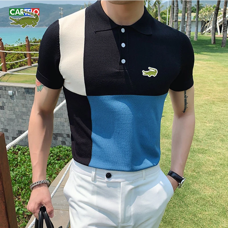 

Летняя рубашка-поло с вышивкой CARTELO 2023, мужская рубашка-поло, деловая Повседневная рубашка-поло, брендовая рубашка с коротким рукавом, мужская одежда