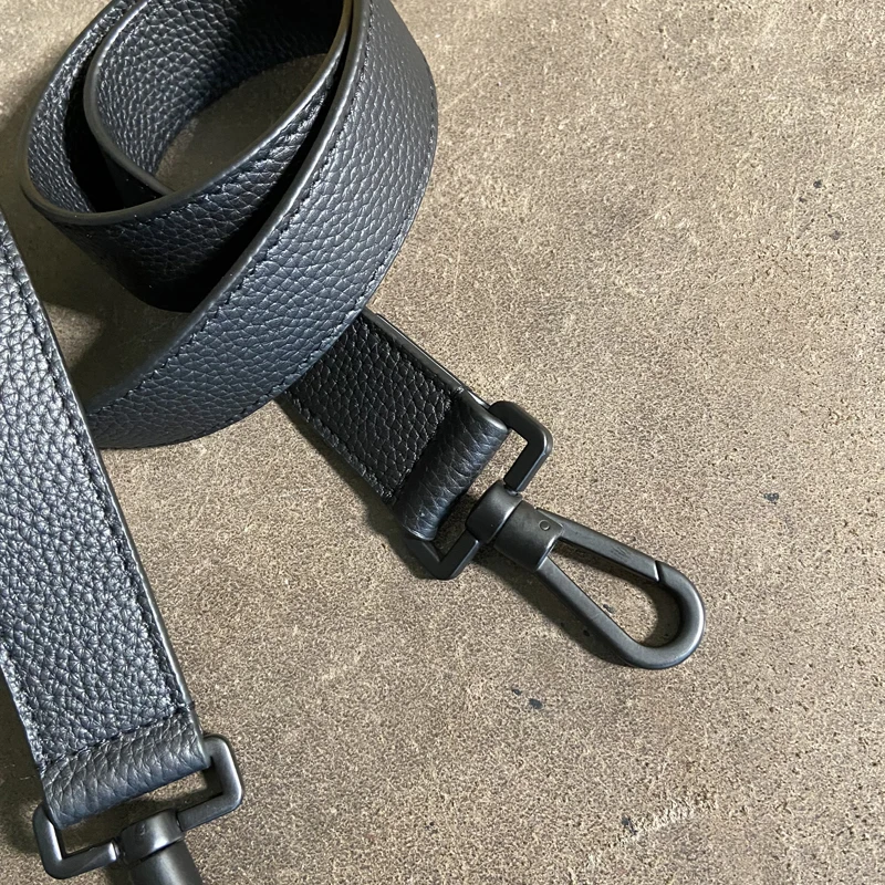 Men's Bag Shoulder Strap All Leather Black Leather Bag Strap Soft And Comfortable Versatile Bag Accessories Shoulder Strap