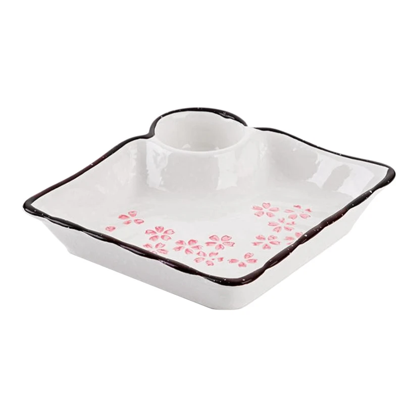 Женская посуда с уксусом керамическая разделенная креативная японская поднос