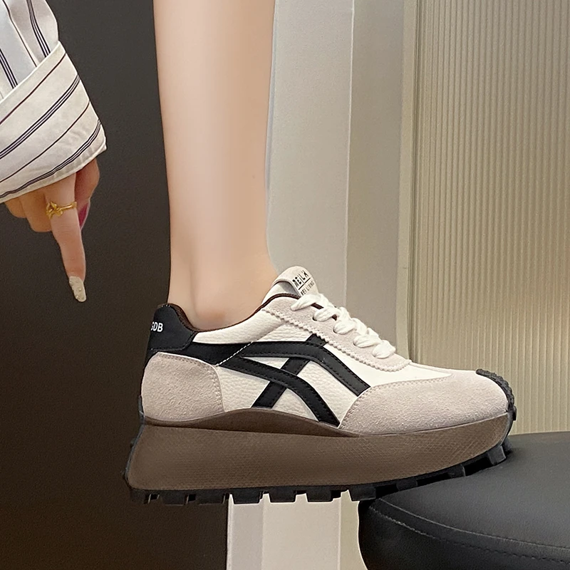 Высокий уровень внешнего вида толстая подошва увеличивающая цвет модная удобная